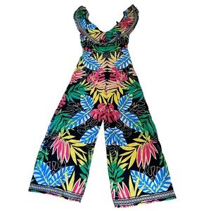 FLYING TOMATO Tropical Off The Shoulder Jumpsuit Size M